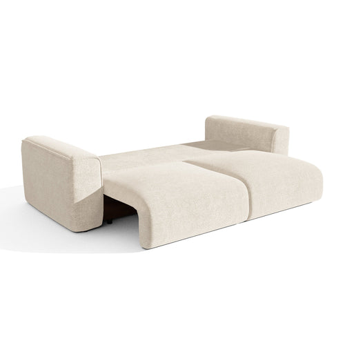 Premium Interiors - Slaapbank met opbergruimte COMO - bouclé-stof crème 254cm