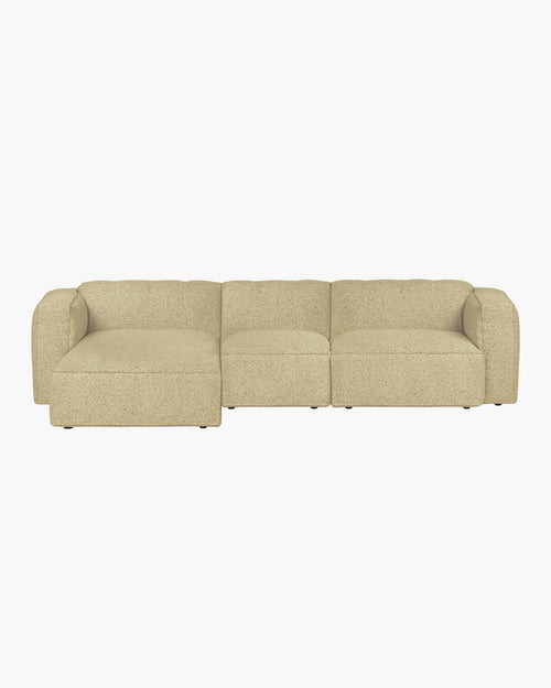 noo.ma Lobi 4-zits hoekbank links - Pale Yellow Mélange, 318x154x73,5 cm
