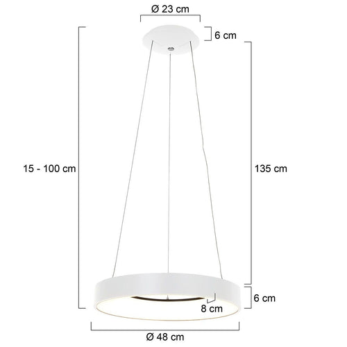 Steinhauer hanglamp Ringlede - 1 lichts - 48x 160 cm - wit - vtwonen shop