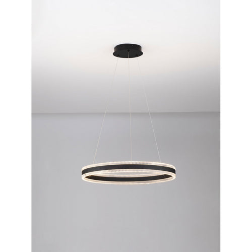 Nova Luce ALARO Geïntegreerde LED-hanglamp voor plafond, zandkleurig zwart, Triac dimbaar, 46W, 3067lm, 3000K