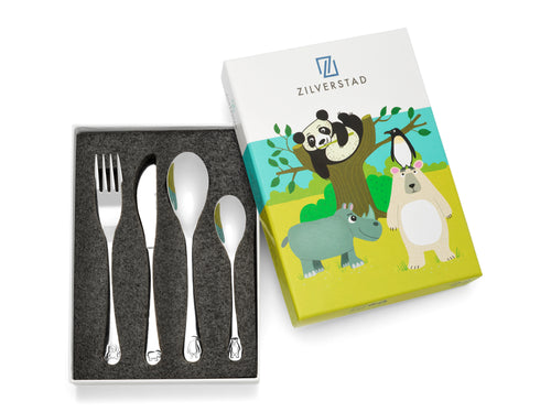 Zilverstad - Kindercouvert Wildlife - 4 delig - RVS - vtwonen shop