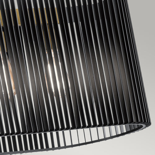 Elstead Kichler Linara Draadframe hanglamp zwart en natuurlijk messing