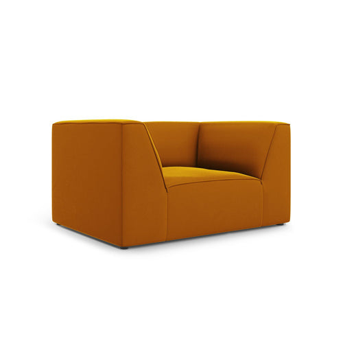 Cosmopolitan Design - Fauteuil Siena flueel geel - 92x120x69cm