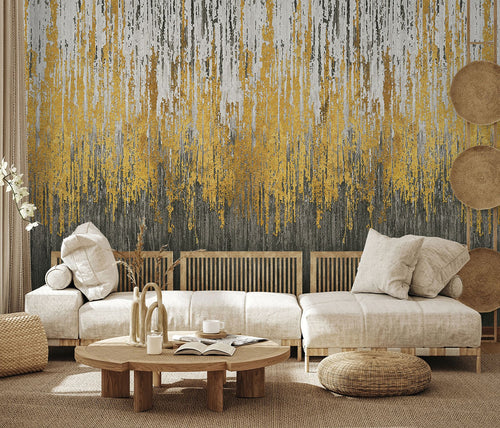 Sanders & Sanders fotobehang steen goud en grijs - 424 x 280 cm - 640857