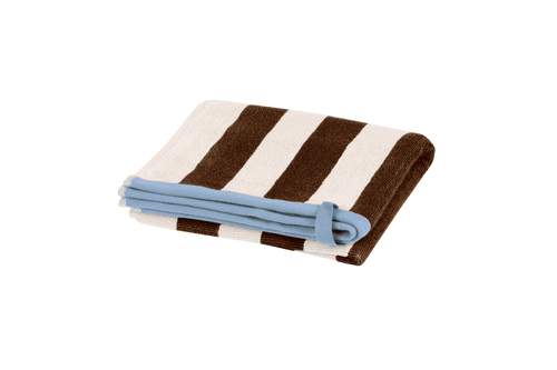 noo.ma Gobo Handdoek 25x29 cm - Cocoa Brown gestreept