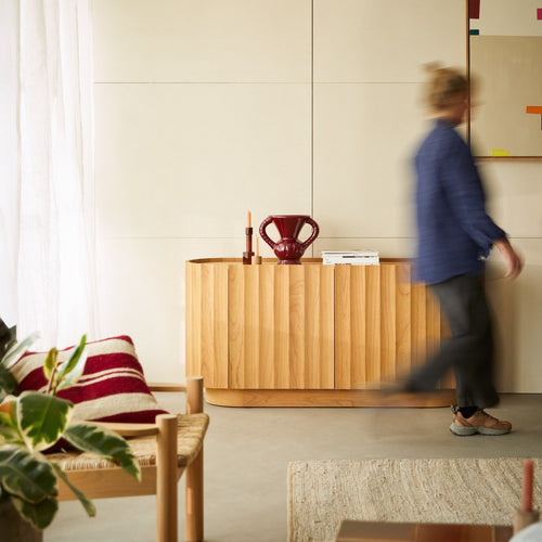 Tikamoon Buffetkast van massief mindihout 150 cm - Naturel