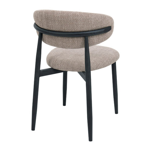 Giga Meubel Eetkamerstoel Alexia - Taupe/Zwart - 52x56x77cm - Set van 2 - vtwonen shop