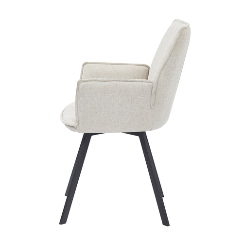 Livingfurn eetkamerstoel Louise beige - stof - 1 stuk - vtwonen shop