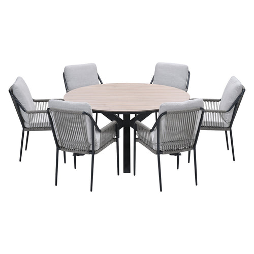 Garden Impressions tuinset Stevie - Tulli - taupe - Ø148x75 cm - 7-delig