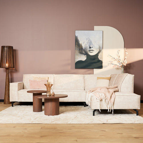 MySofa 2,5-zits Hoekbank Floris - Rechts Beige Velvet - 285x210x82cm