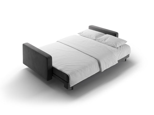 Cosmopolitan Design Slaapbank met opbergdoos Bali 3-zits, flueel grijs - 84x222x105cm