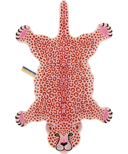 Doing Goods Pink Luipaard Vloerkleed - XL 250 x 160 x 2 cm - 100% wol