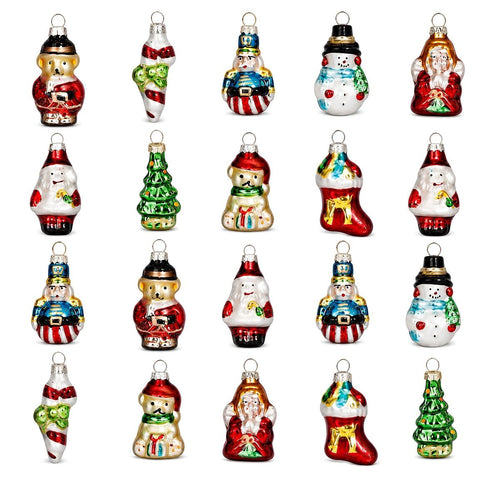 Mica Decorations Kerstballen Set van 20 Stuks - Kerstversiering voor de Kerstboom - Glazen Kerstornamenten met Klassieke Kerstfiguren - Kersthangers