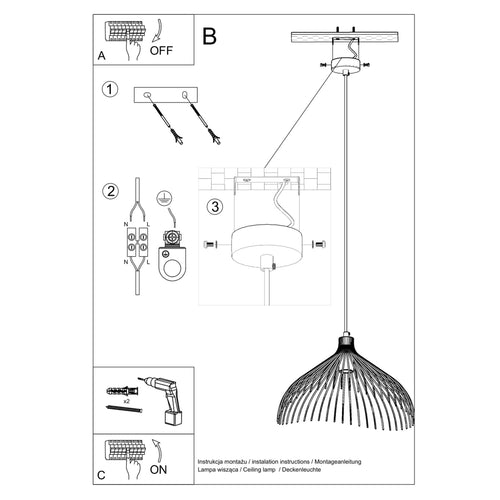 Sollux Lighting Hanglamp UMB wit - 40x40x125cm