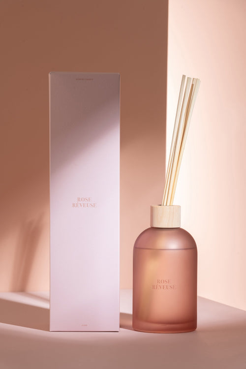 J-Line geurstokjes Accords Essentiels - Rose Rêveuse - roze - 550 ml