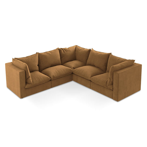 LaMiaSofa Modulaire hoekbank Ravenna - textuurstof - terracotta - 255x255x77