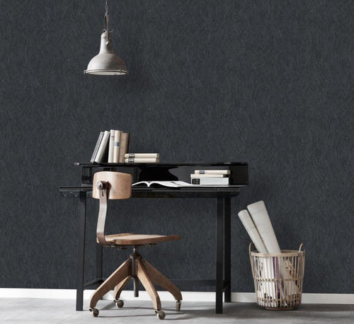 Erismann behang effen zwart - 53 cm x 10.05 m - 661467 - vtwonen shop