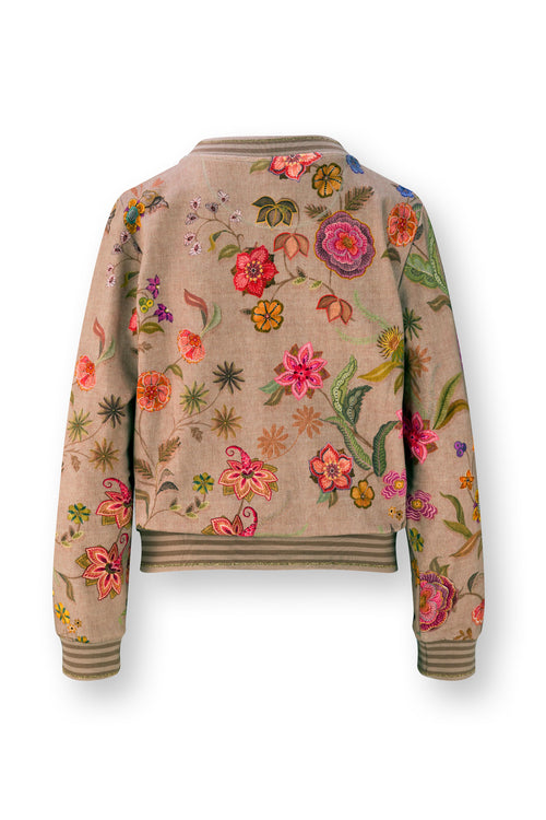 Pip Studio - Nicos Vest met Rits Dames - Coco Flower - Zand - XXL - vtwonen shop