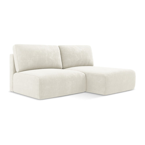 LaMiaSofa hoekbank rechts Ostia - chenille stof - wit - 210x149x79