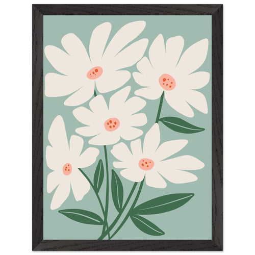 Artfulprints Poster met Lijst Boho – Joyful petals   - 30x40 cm - Wit