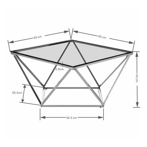 Kare Design Salontafel Cristallo 80x80cm zwart
