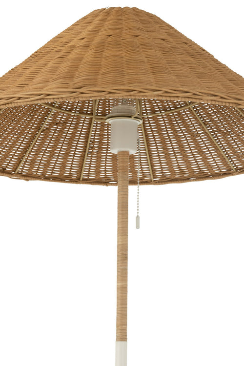 J-Line vloerlamp - metaal/rotan - wit/naturel