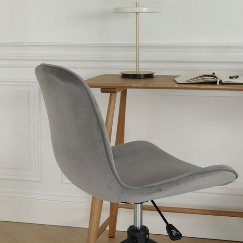 Nolon Nout-Fé Bureaustoel Grijs - Velvet - Zwart Onderstel - vtwonen shop