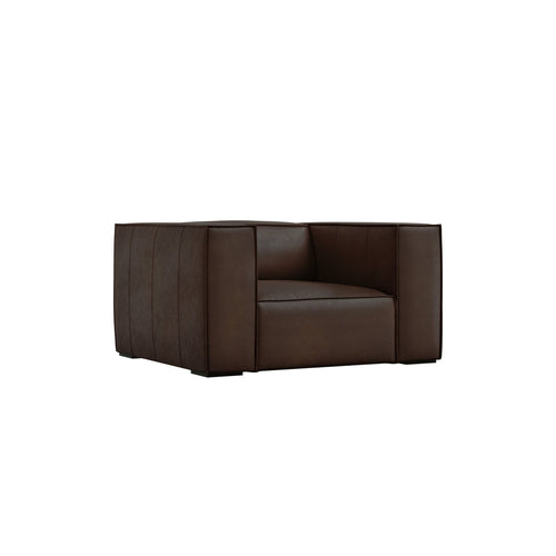 Cosmopolitan Design - Fauteuil Turin echt leer donkerbruin - 95x113x68cm