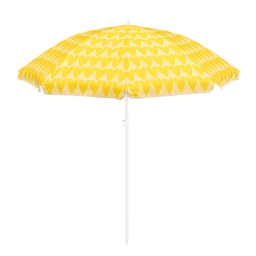 Mica Decorations Heart Strandparasol - H180 x Ø160 cm - Geel