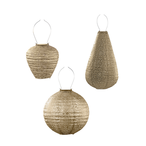 Lumiz solar lampion - golden set - 3 stuks - vtwonen shop