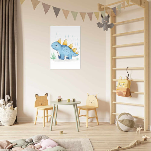 Artfulprints  Blauwe dinosaurus   poster 50x70 cm - vtwonen shop