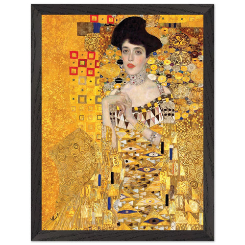 Artfulprints Poster met Lijst Gustav Klimt - Portrait of Adele Bloch-Bauer I   - 30x40 cm - Geel
