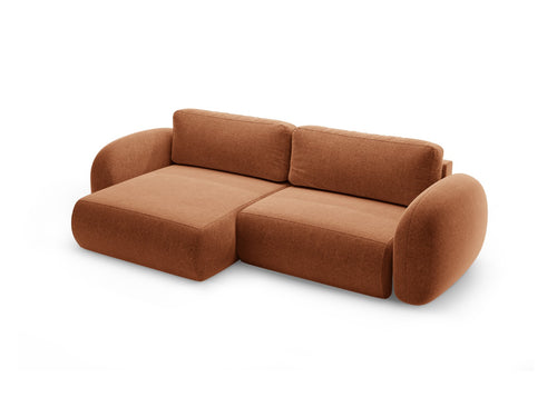 Cosmopolitan Design Omkeerbare converteerbare hoekbank met opbergdoos Tonale 4-zits, chenille baksteen - 149x262x88cm