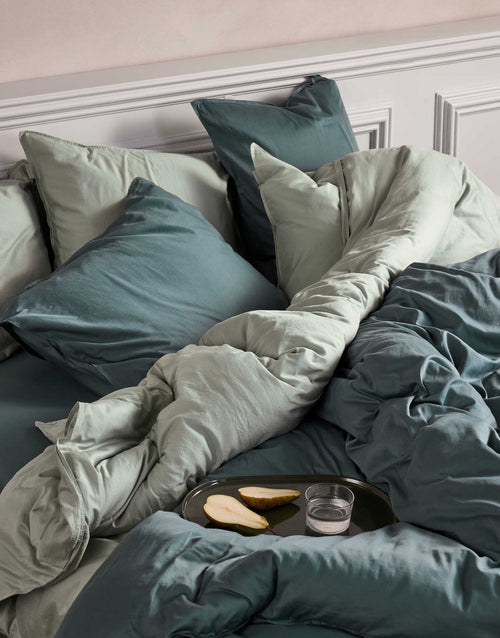 Essenza Minte dekbedovertrek - Lits-Jumeaux - 240x200/220 cm - Dusty green