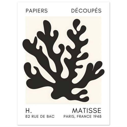 Artfulprints  Matisse – Saltflower shapes black   poster 30x40 cm