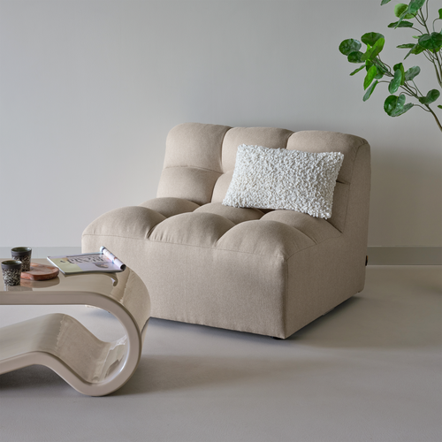 WOOOD fauteuil Pepper - Stof - Zand - 79x100x92