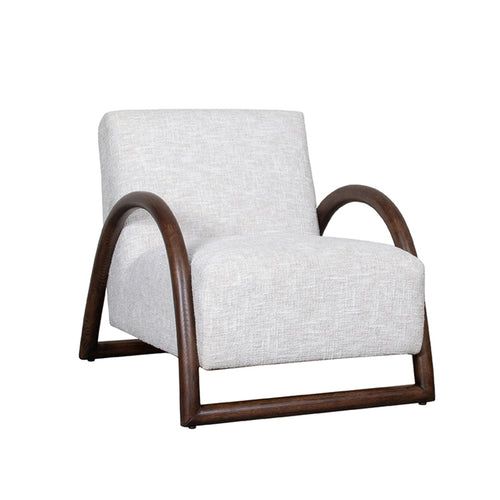 LABEL51 Fauteuil Viggo - Naturel/Walnoot Bouclé - 70x90x74cm