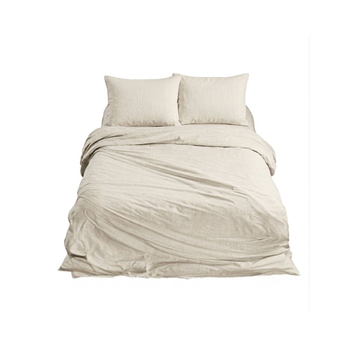 Ten Cate Linnen/Katoensatijn Dekbedovertrek 140x200/220 - Beige