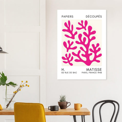 Artfulprints Poster met Lijst Matisse – Coral shadows pink   - 30x40 cm - Roze