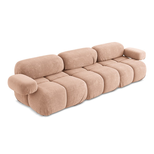 LaMiaSofa 3-zits bank Sanremo - chenille stof - perzik - 285x96x70