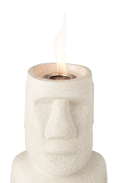 J-Line tafelhaard Bio-Ethanol Moai - cement - grijs