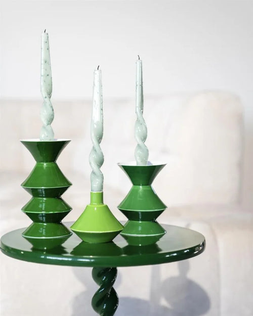 FurniLux Kaarsenhouder set van 3 yack - groen - 10x10x19 cm - vtwonen shop