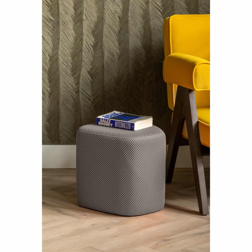 Leitmotiv poef Retro Mesh - grijs - 36x36x36cm