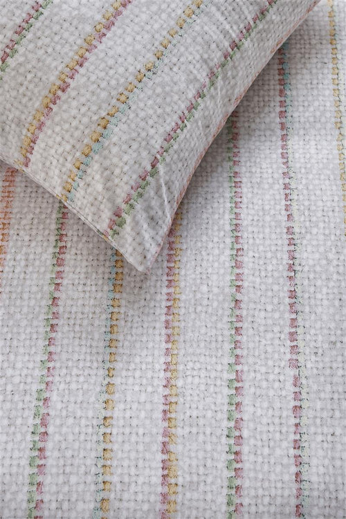 Ariadne at Home dekbedovertrek Soft Lines - 140x200/220 cm - gebroken wit