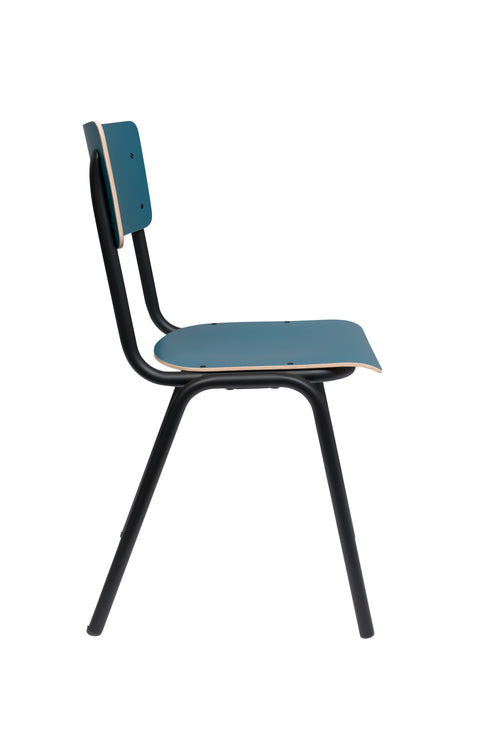 Zuiver Back To School Eetkamerstoelen/ Kantinestoelen/ Schoolstoelen Mat Blauw - Set van 4 - vtwonen shop