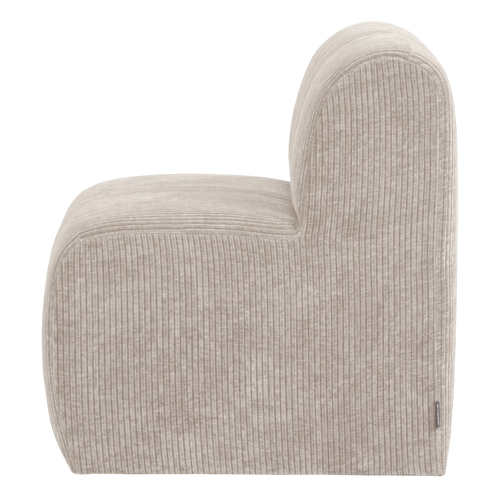 WOOOD eetbank 84 cm rugleuning Mojo Base - Rib - Ecru - 83x84x76