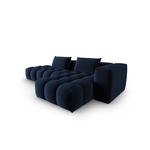 Cosmopolitan Design - Modulaire hoekbank rechts Verona 4-zits, flueel koningsblauw - 145x265x70cm