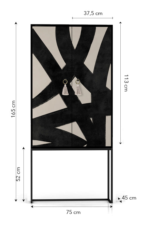 Kast dressoir met 2 deuren van MDF met Abstracte lijnen patroon - vtwonen shop