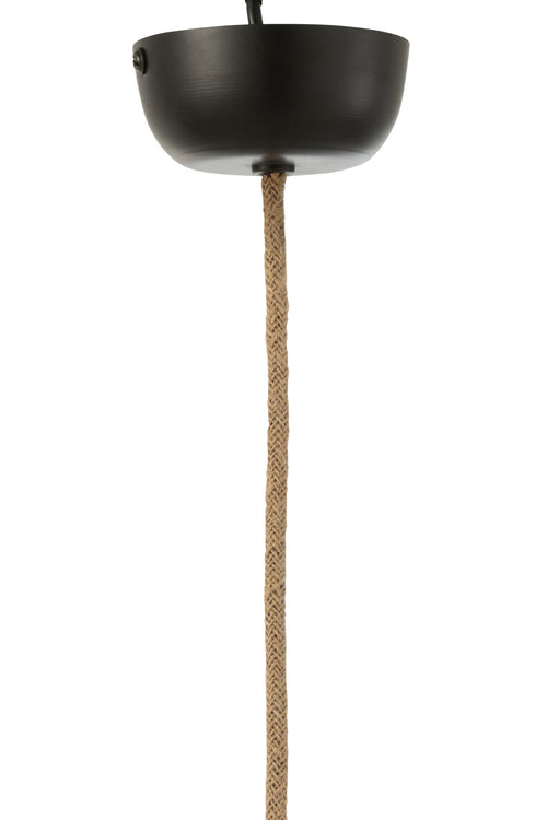 J-Line hanglamp Bol Bananenbladeren - jute - naturel - large