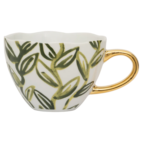 Urban Nature Culture Good Morning kopje Cappuccino/Tea Leaves - Evergreen Sprig - 11x8cm